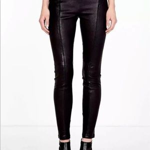 Theory Milana leather leggings 4 black